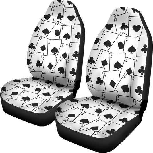 Ace Playing Cards Pattern Print Universal Fit Car Seat Covers