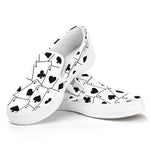 Ace Playing Cards Pattern Print White Slip On Shoes