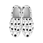 Ace Playing Cards Pattern Print White Slip On Shoes