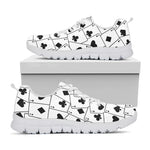 Ace Playing Cards Pattern Print White Sneakers