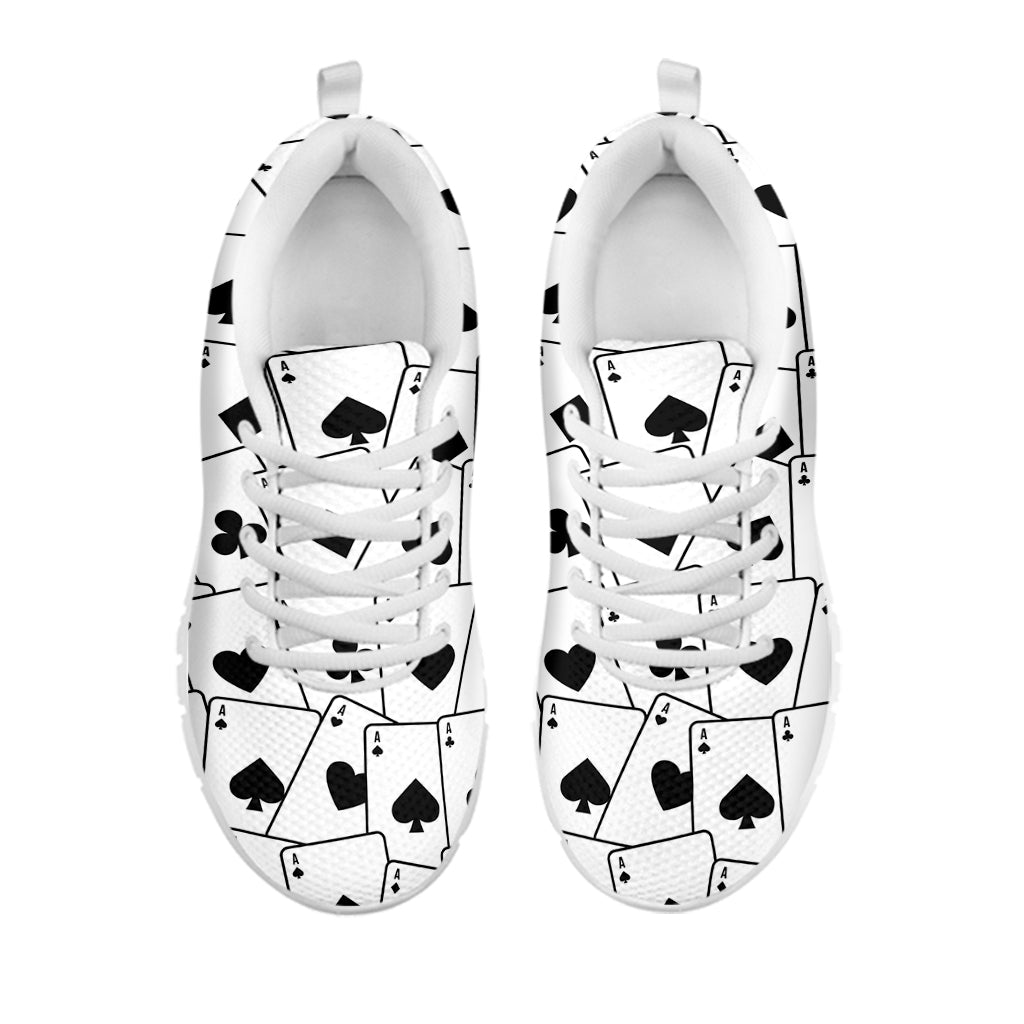 Ace Playing Cards Pattern Print White Sneakers