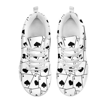 Ace Playing Cards Pattern Print White Sneakers