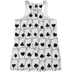 Ace Playing Cards Pattern Print Women's Racerback Tank Top