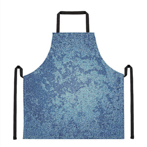 Acid Wash Denim Jeans Pattern Print Apron