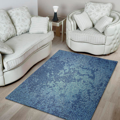 Acid Wash Denim Jeans Pattern Print Area Rug