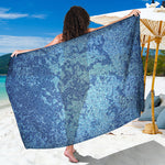 Acid Wash Denim Jeans Pattern Print Beach Sarong Wrap