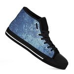 Acid Wash Denim Jeans Pattern Print Black High Top Shoes