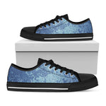 Acid Wash Denim Jeans Pattern Print Black Low Top Shoes