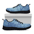 Acid Wash Denim Jeans Pattern Print Black Running Shoes