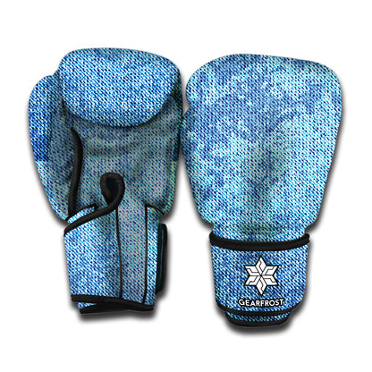 Acid Wash Denim Jeans Pattern Print Boxing Gloves