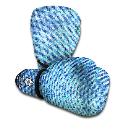 Acid Wash Denim Jeans Pattern Print Boxing Gloves