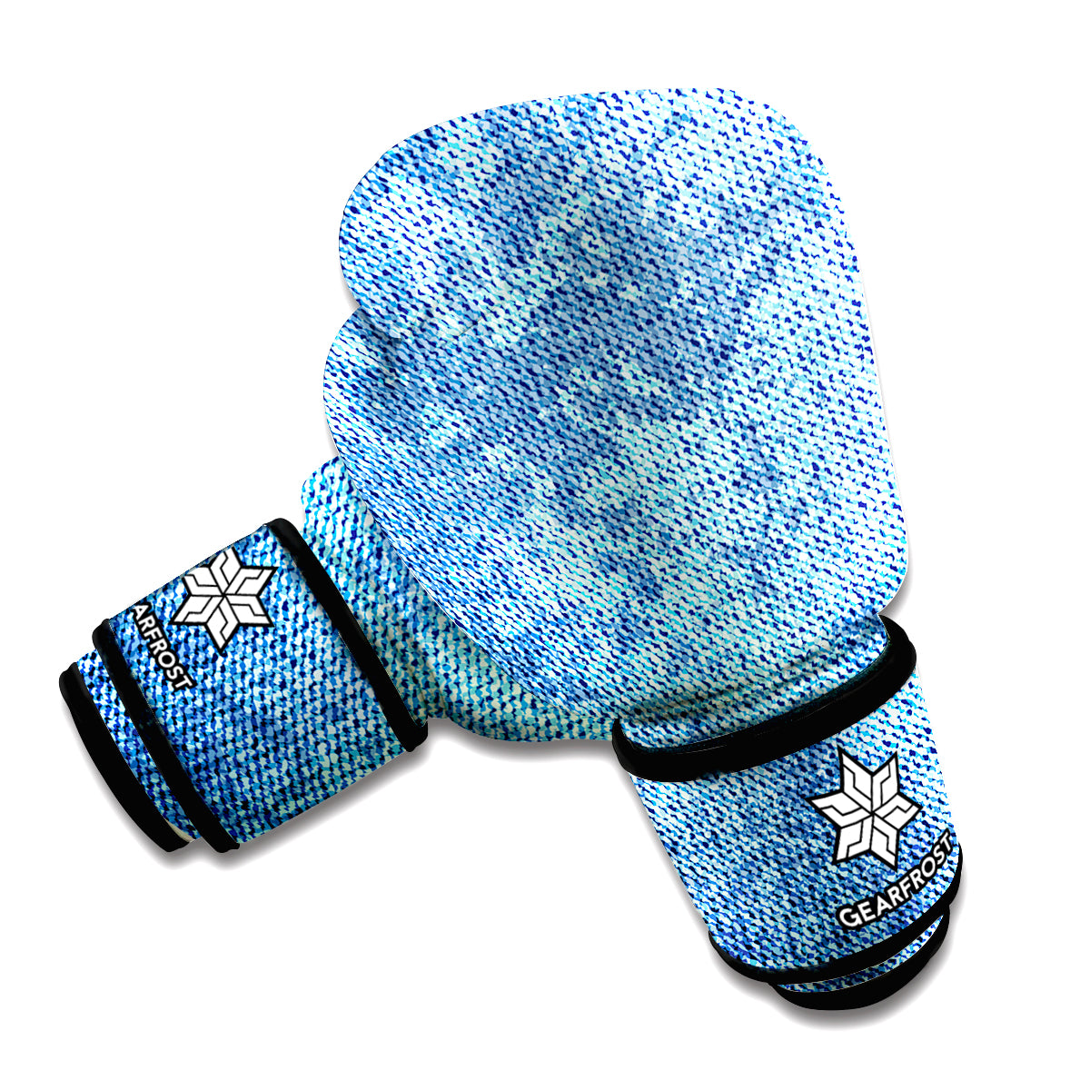 Acid Wash Denim Jeans Pattern Print Boxing Gloves
