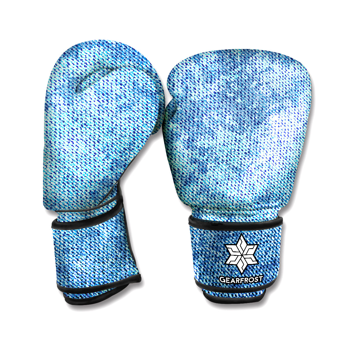 Acid Wash Denim Jeans Pattern Print Boxing Gloves