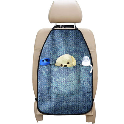 Acid Wash Denim Jeans Pattern Print Car Seat Organizers