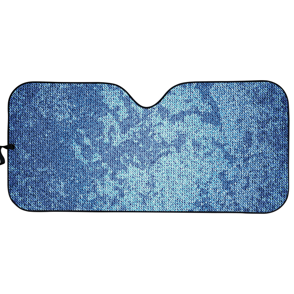 Acid Wash Denim Jeans Pattern Print Car Sun Shade