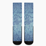 Acid Wash Denim Jeans Pattern Print Crew Socks