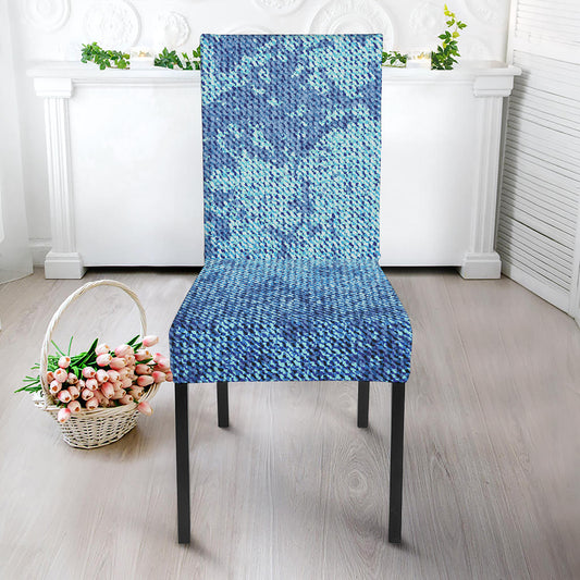 Acid Wash Denim Jeans Pattern Print Dining Chair Slipcover