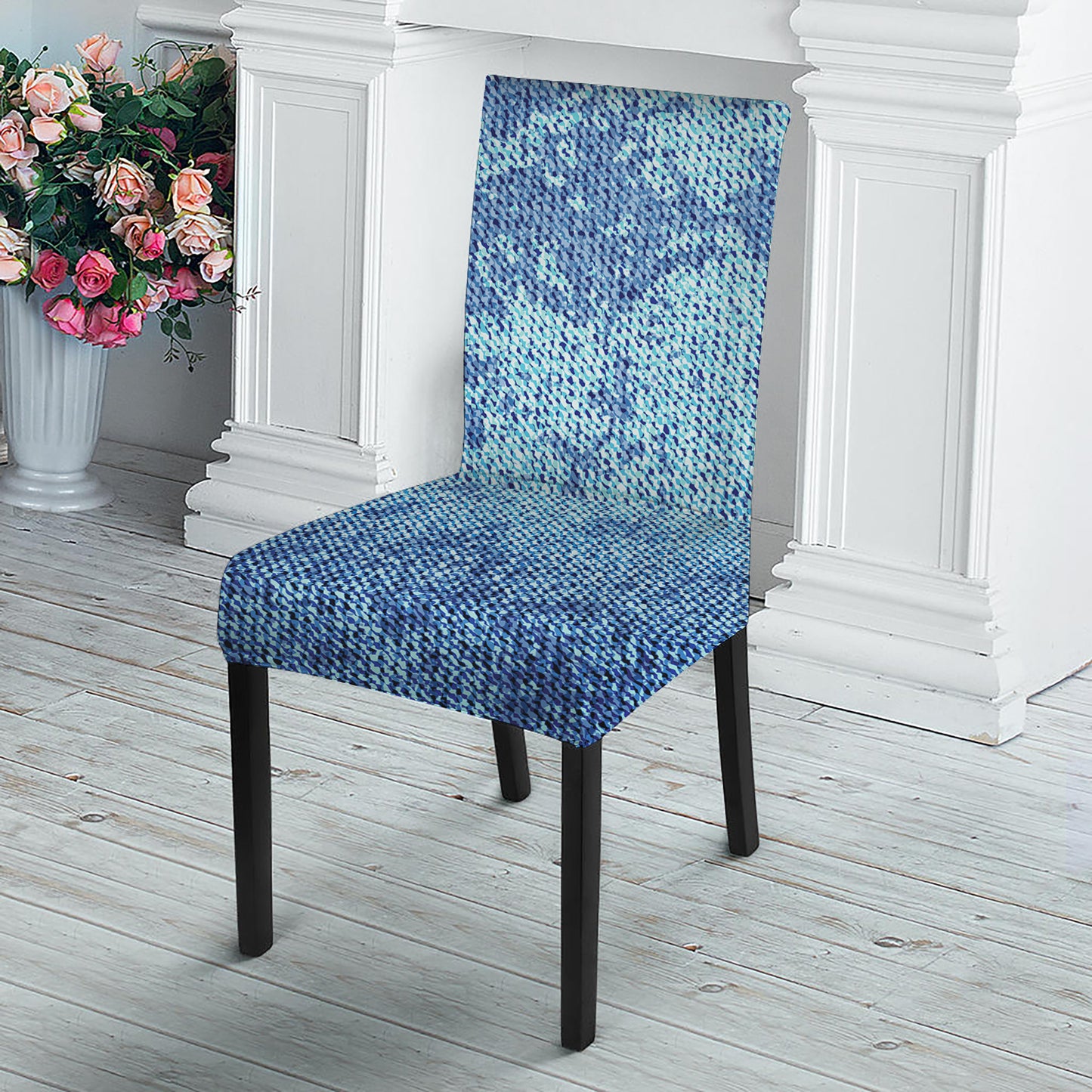Acid Wash Denim Jeans Pattern Print Dining Chair Slipcover