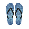 Acid Wash Denim Jeans Pattern Print Flip Flops