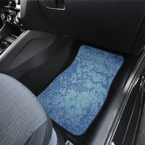 Acid Wash Denim Jeans Pattern Print Front and Back Car Floor Mats