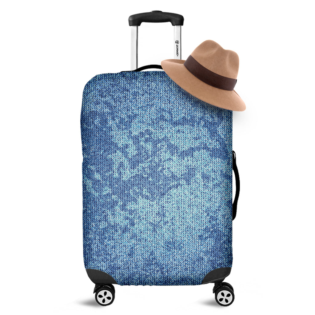 Acid Wash Denim Jeans Pattern Print Luggage Cover