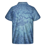 Acid Wash Denim Jeans Pattern Print Men's Short Sleeve Shirt