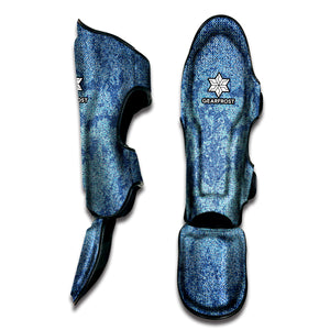 Acid Wash Denim Jeans Pattern Print Muay Thai Shin Guard