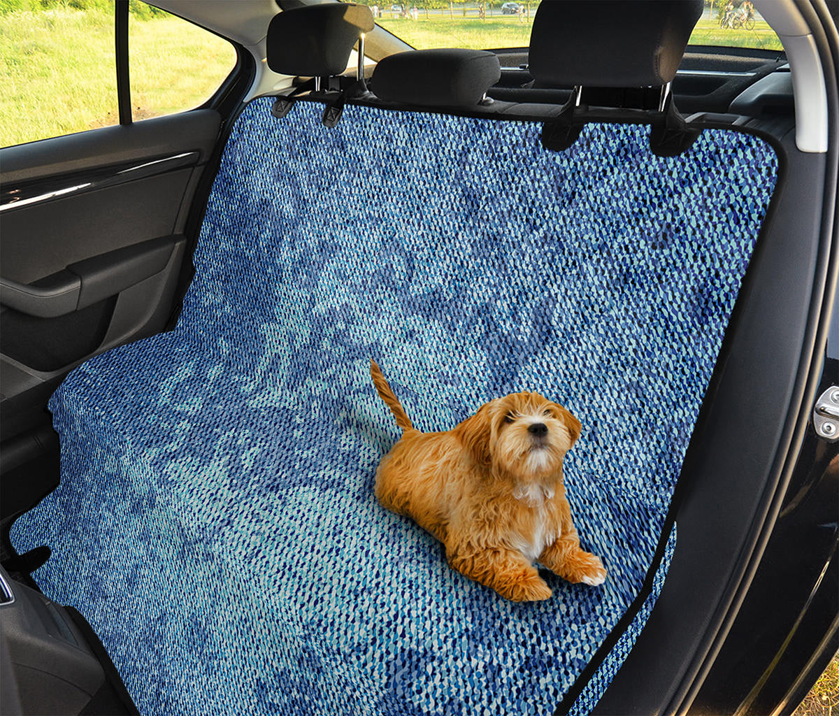 Acid Wash Denim Jeans Pattern Print Pet Car Back Seat Cover