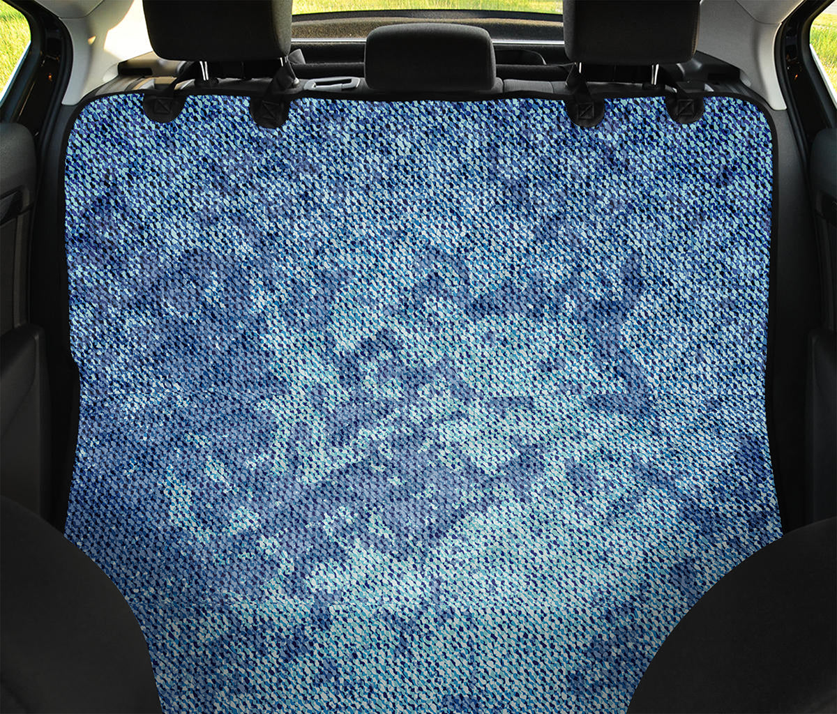 Acid Wash Denim Jeans Pattern Print Pet Car Back Seat Cover