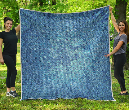 Acid Wash Denim Jeans Pattern Print Quilt