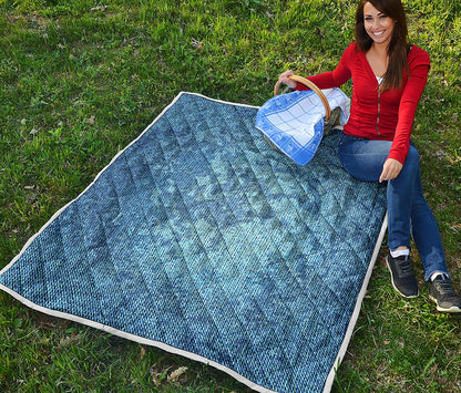 Acid Wash Denim Jeans Pattern Print Quilt