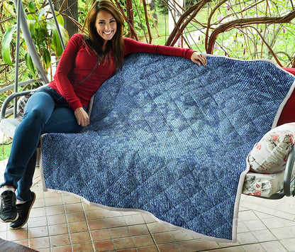 Acid Wash Denim Jeans Pattern Print Quilt
