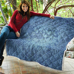 Acid Wash Denim Jeans Pattern Print Quilt