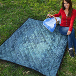 Acid Wash Denim Jeans Pattern Print Quilt