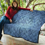 Acid Wash Denim Jeans Pattern Print Quilt