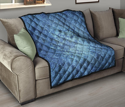 Acid Wash Denim Jeans Pattern Print Quilt