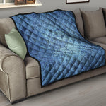 Acid Wash Denim Jeans Pattern Print Quilt