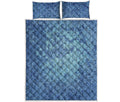 Acid Wash Denim Jeans Pattern Print Quilt Bed Set