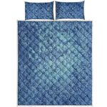 Acid Wash Denim Jeans Pattern Print Quilt Bed Set