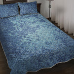 Acid Wash Denim Jeans Pattern Print Quilt Bed Set