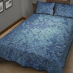 Acid Wash Denim Jeans Pattern Print Quilt Bed Set