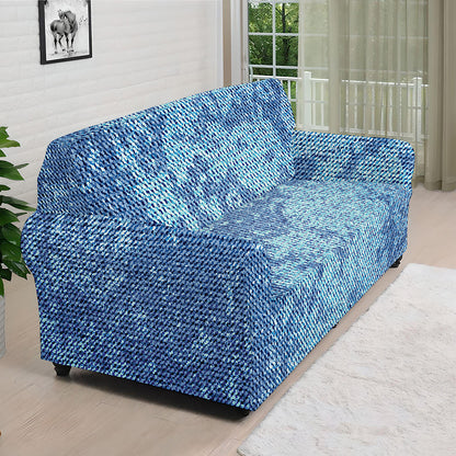 Acid Wash Denim Jeans Pattern Print Sofa Cover
