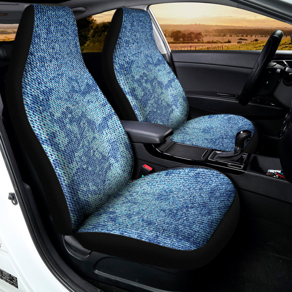 Acid Wash Denim Jeans Pattern Print Universal Fit Car Seat Covers