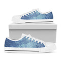 Acid Wash Denim Jeans Pattern Print White Low Top Sneakers