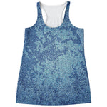 Acid Wash Denim Jeans Pattern Print Women's Racerback Tank Top