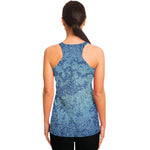 Acid Wash Denim Jeans Pattern Print Women's Racerback Tank Top