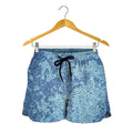 Acid Wash Denim Jeans Pattern Print Women's Shorts