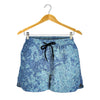 Acid Wash Denim Jeans Pattern Print Women's Shorts