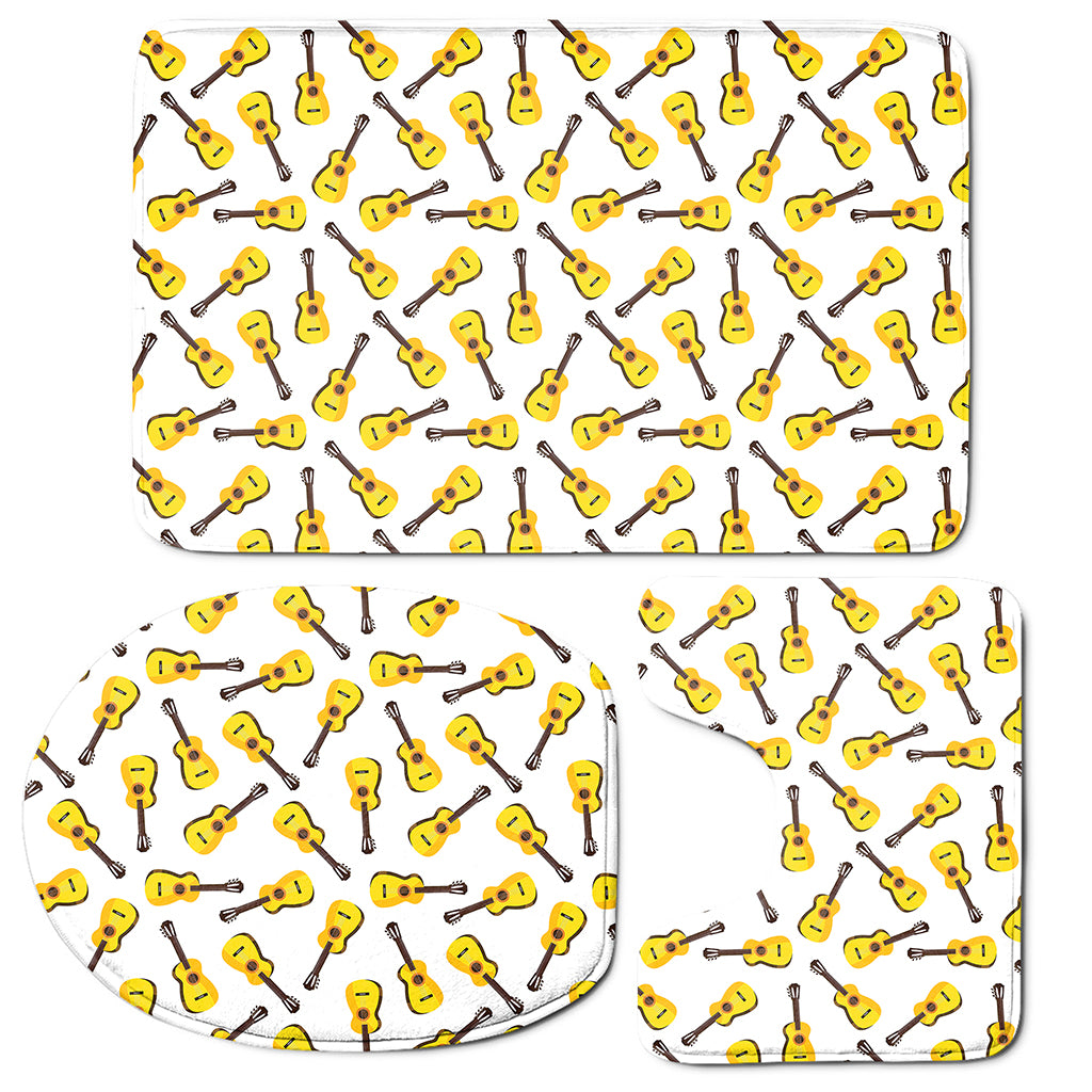 Acoustic Guitar Pattern Print 3 Piece Bath Mat Set