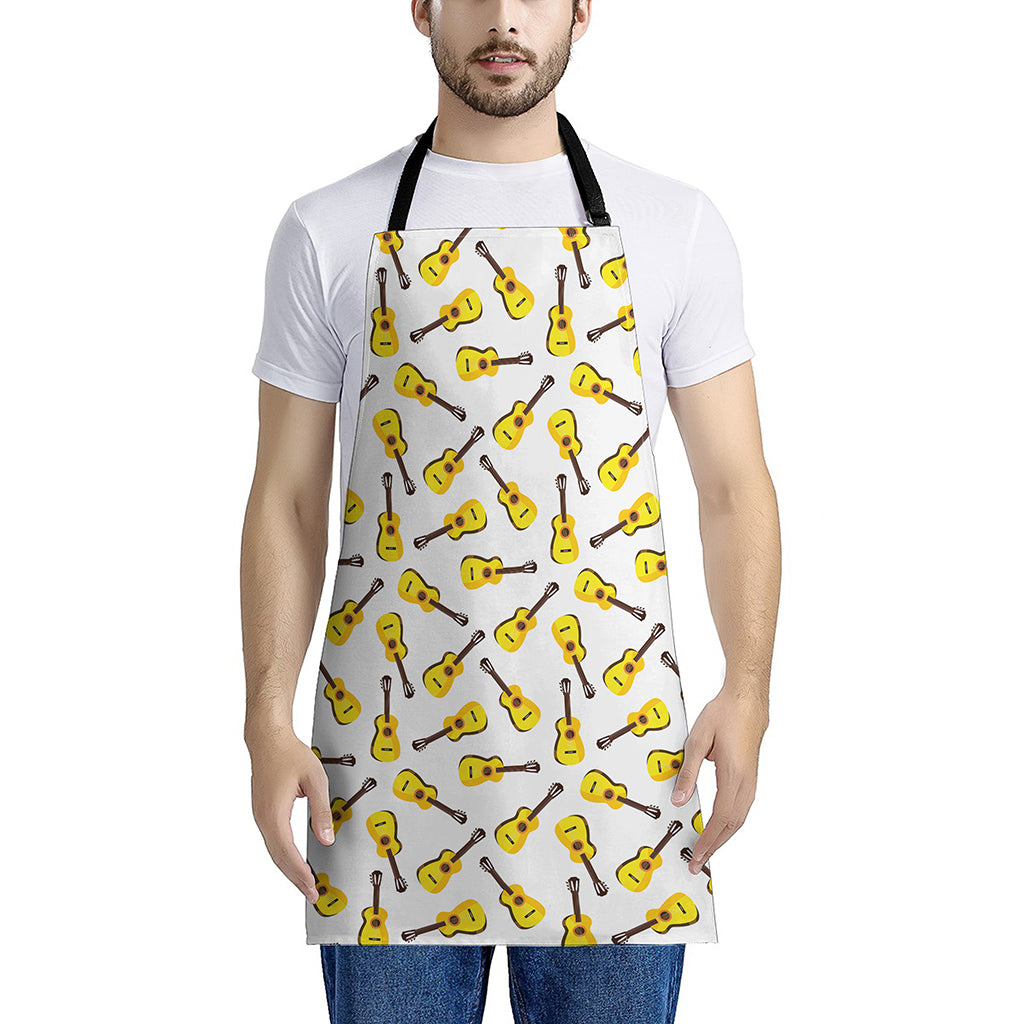 Acoustic Guitar Pattern Print Apron